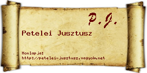 Petelei Jusztusz névjegykártya